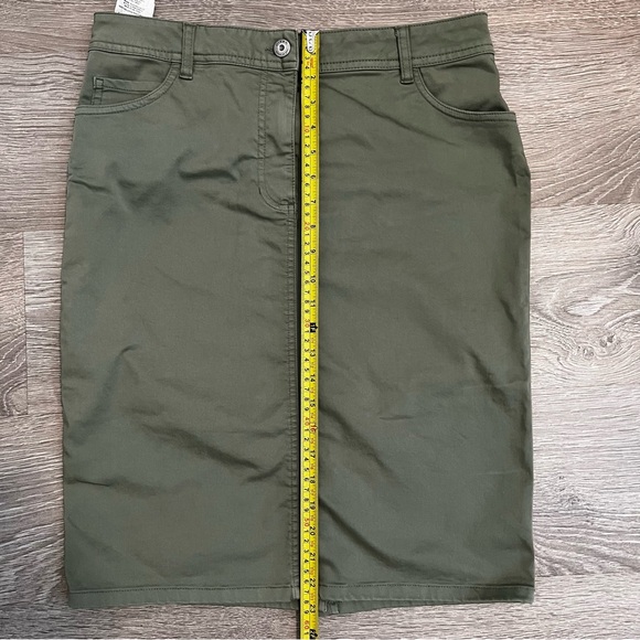 LIKE NEW! Olsen Stretch Skirt with Back Slit - Gray Sage Color - Picture 9 of 11